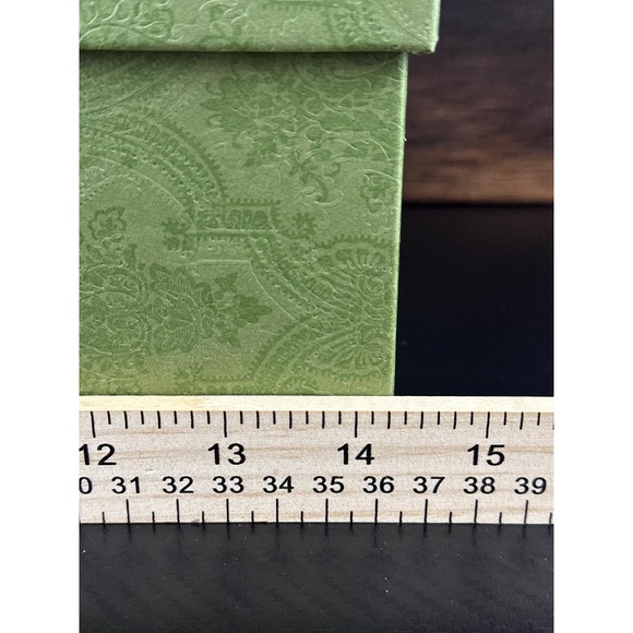 Gucci Green Paisley Embossed Empty Shoe Accessory Storage Box 14.5x8.25x5.25 - Picture 6 of 12
